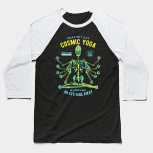 Cosmic Yoga Skull Baseball T-Shirt